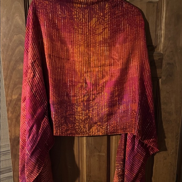 Vibrant Pink and Orange Pashmina - Picture 3 of 4